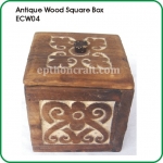 Antique Wood Square Box